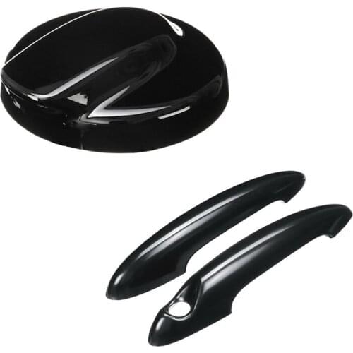 2Pcs ABS Black Door Handle Cover For MINI Cooper S R50 R53 R56 & 1pcs Black Fuel Tank Cap Cover For BMW Mini Gen 2 R56 For Coope