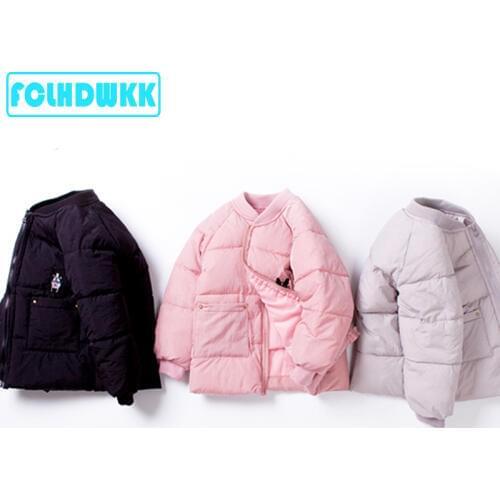 Winter Jackets For Girls Down Cotton Liner Kids Boys Fashion Baseball Uniform Thick Warm Girls Coats Children Boys Jackets 2-8Y