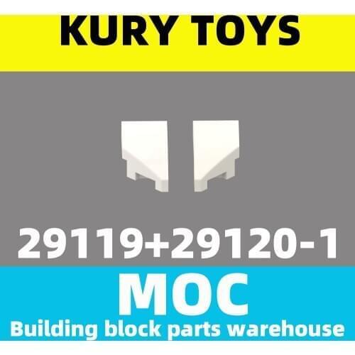 Kury Toys DIY MOC For 29119+29120 100pcs Building block parts For Wedge 2 x 1 with Stud Notch Right +Left For toy brick