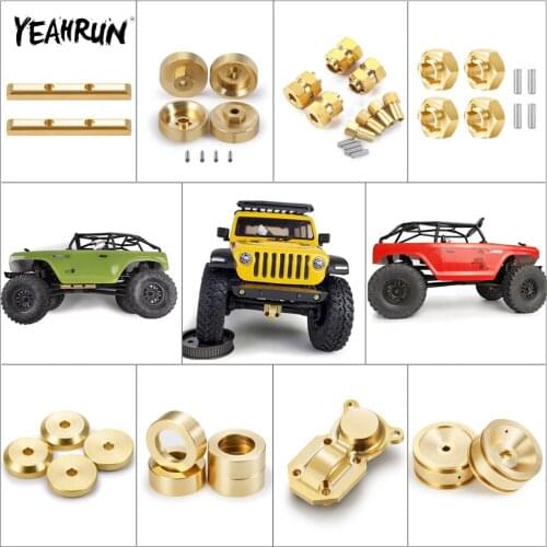 YEAHRUN Brass Counter Weights Wheels Hex Axle Diff Cover for 1/24 RC Crawler Axial SCX24 AXI90081 Upgrade Parts