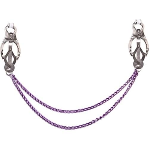 Metal Nipple torture play Clamps with chain clipsRestraints Accessory BDSM Fetish breast Bondage women sex toy