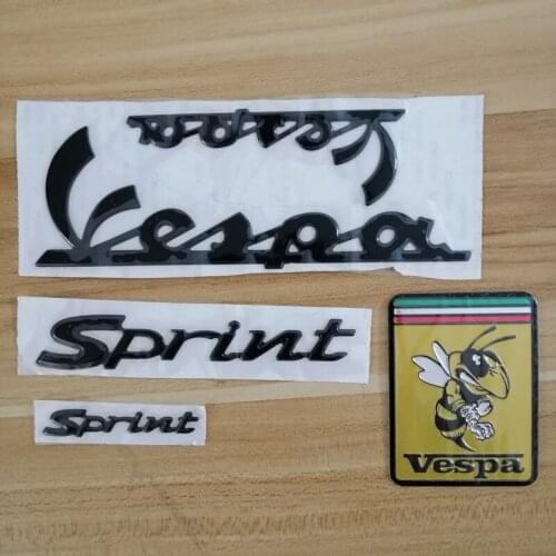 Motorcycle 3D Black Decal Flag Bee Stickers Case Emblem Stickers Decal for PIAGGIO Vespa Sprint