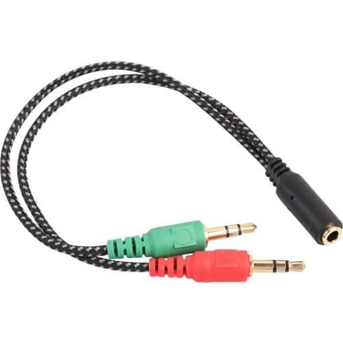 New Belted CTIA Computer Phone Headset Microphone Extension Cable 3.5 Second Revolution One Mother 3.5mm Splitter