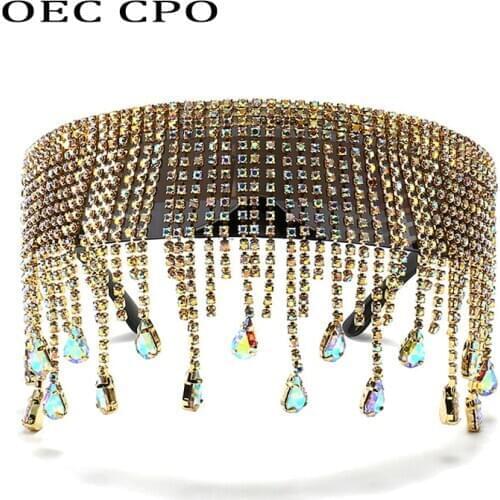 OEC CPO Oversized Crystal Goggles Sunglasses Women Fsahion Mask Diamond Sun Glasses Ladies Steampunk Rhinestone Eyewear UV400