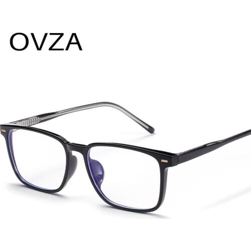 OVZA Rectangle Anti Blue Light Glasses Men TR90 Optical Frame Anti-Fatigue Computer Goggle Women Fashion Classic S2077