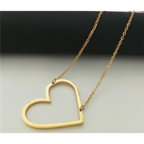 Large heart Necklace large star necklaceLarge Initial Necklace sideways necklaceBridesmaids gift Girl gift