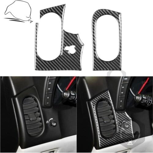 Head Light Switch Panel Air Vent Sticker Set For Chevrolet Corvette C6 2005 2006 2007 Weave Carbon Fiber Trim Car Interior