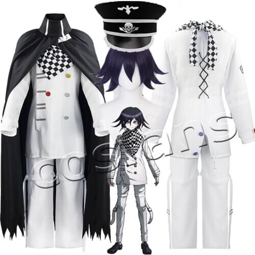 Danganronpa V3 Kokichi Oma Cosplay Costume President Oma Cosplay Wig Cloak Hat Halloween Carnival Party Uniforms Costumes Wigs