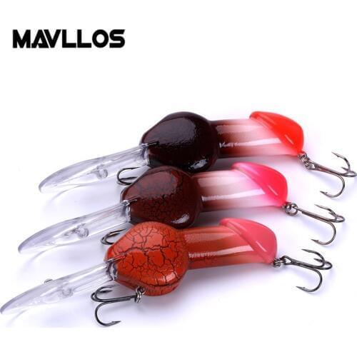 Mavllos 85mm 27g Big Deep Dick Sinking Fishing Lure Rattle Minnow Crankbait 4 Colors Hard Artificial Bait Wobblers