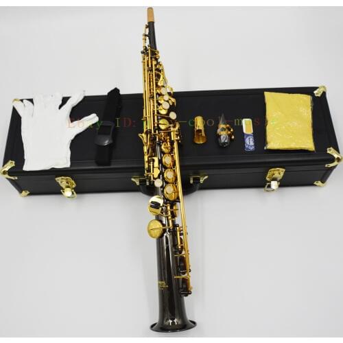 Professional soprano saxophone Black nickel with Gold keys