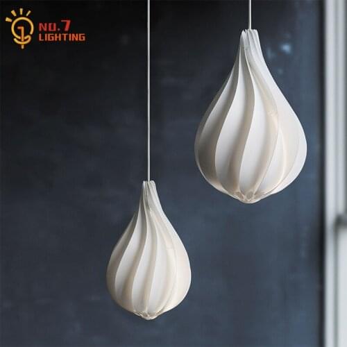 Simple Individual White Flower Bud Water Drop Pendant Lights Designer Hanging Lamp Restaurant Study Bedside Dining Room Kitchen