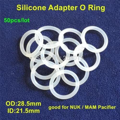 Chenkai 50pcs BPA Free Clear Silicone O Rings DIY Baby Dummy MAM Pacifier Chain Clips Adapter Holder O Rings Food Grade