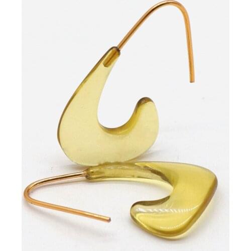 Multi Color Transparency Resin C Hook Dangle Earrings For Girl Wholesale Gift Jewelry