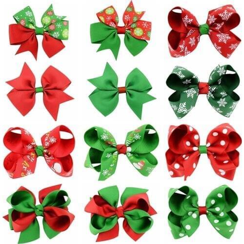 Pet Christmas bow hairpin Europe and the United States baby hair clips with girls hair accessories 50pcs