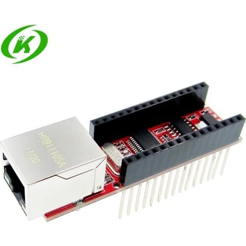 1Pcs ENC28J60 Ethernet Shield V1.0 Nano V3 Ethernet Shield RJ45 HR911105A Webserver Module With Pins