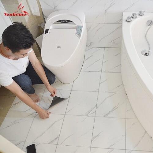 Modern Self Adhesive Tiles Floor Stickers Waterproof Marble Bathroom Ground Decals Kitchen Peel and Stick Wall Panels Decoration