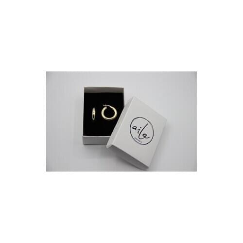 Thick Ring Earrings Gold Plated Medium Size