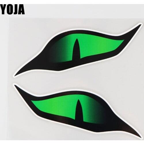 YOJA 13.8X11.9CM Green Eyes Decorate Pattern Vinyl Car Sticker Decal Modern Cartoon 19A-0050