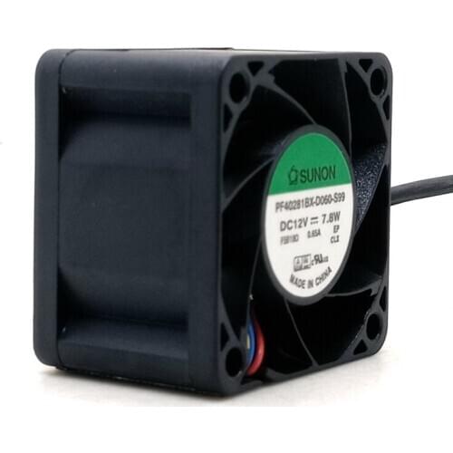 Pf40281bx-d060-s99 For Sunon 4028 40X40X28mm DC 12V high speed fan 4cm chassis power PWM fan 17600RPM 24.9CFM