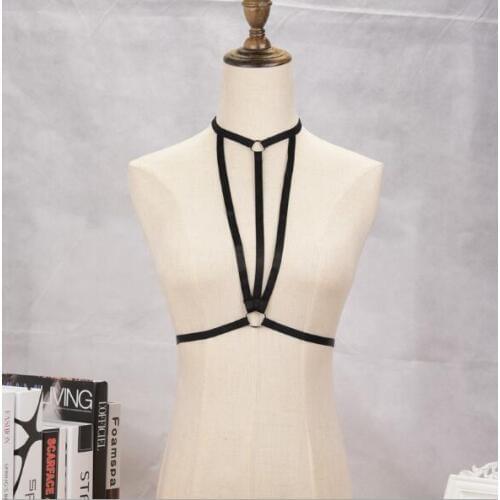 Body Harness Bandage Girl Elastic Bra Straps Cross Bra Crop Top Hollow Out Unlined Bandage Bra Underwear 0406