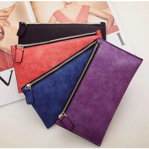 AUTEUIL PARIS Womens Purse Ladies Wallet Long Money Bags Simple Style Coin Purse Leather Thin Wallets Female Card Holder Solid