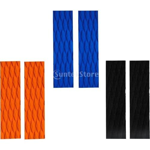 2 Pieces Diamond Grooved Non-slip EVA Skimboard Tail Pads Traction Pad Bar Grips Surfboard Shortboard Deck Pad Accessories