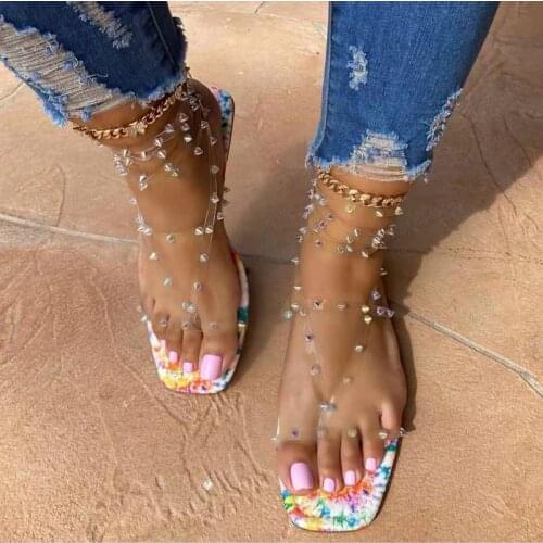2021 Summer Rivet Sandals Fashion Flat Women Sandals Open Toe Sexy Outdoor Womens Shoes Casual Plus Size