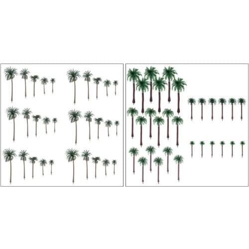 30pcs Artificial Coconut Palm Trees Scenery Model Miniature Architecture Trees