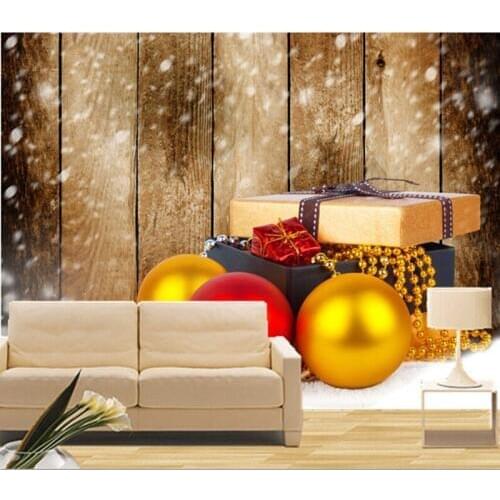Custom 3D murals,Holidays Christmas Balls Gifts Snow Boards papel de parede,hotel living room sofa TV wall bedroom wallpaper
