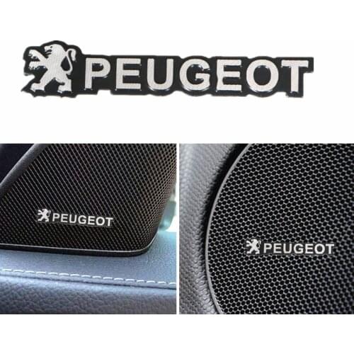 3D Car Styling Sticker Aluminum Emblem interior Speaker audio Badge for Peugeot 308 206 207 408 508 RCZ 208 3008 2008 4008