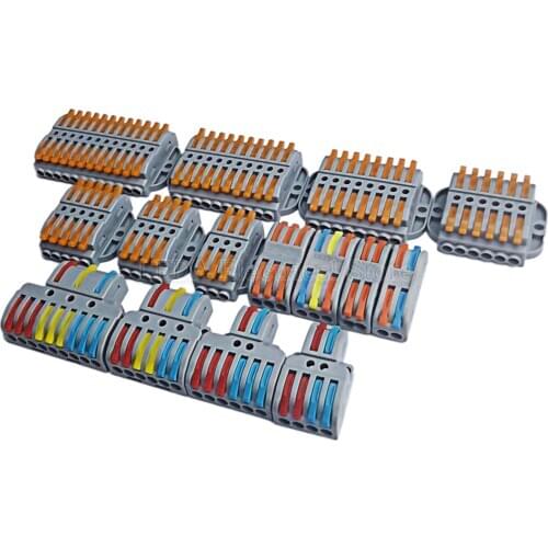 5Pcs Wire Connector PCT-212 PCT-213 PCT-215 Compact Wiring Conductor Terminal Block With Lever 0.08-2.5mm2 PCT-222 218 SPL-2 3