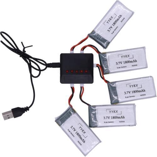 3.7V 1800mAh lipo Battery with Charger for KY601S SYMA X5 X5S X5C X5SC X5SH X5SW M18 H5P HQ898 H11D H11C T64 T04 T05 F28 F29 T56