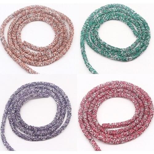 7mm Resin Glitter Rhinestones Rope Tube Cord Sequin Trimming for DIY Jewelry Bracelet Necklace Party Decoration Wedding