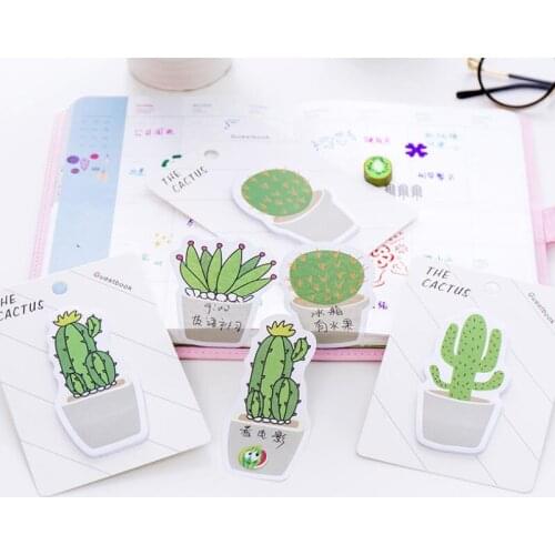 Cute Cactus Memo Pad Sticky Note Sticker Memo Book Note Paper N Stickers Stationery Office Accessories LX8990