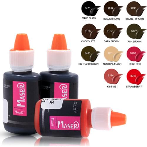 1PC Tattoo Ink Pigments Set for Permanent Makeup Machine pigmento Microblading Pigment Eyebrow Lip Eyeliner Make up 25 color