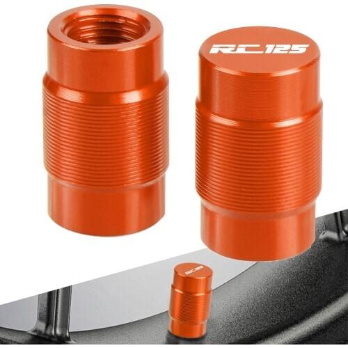 For RC 125 2011 2012 2013 2014 2015 2016 2017 2018 2019 RC125 2020 One Pair Motorcycle LOGO Aluminum Wheel Tire Valve caps