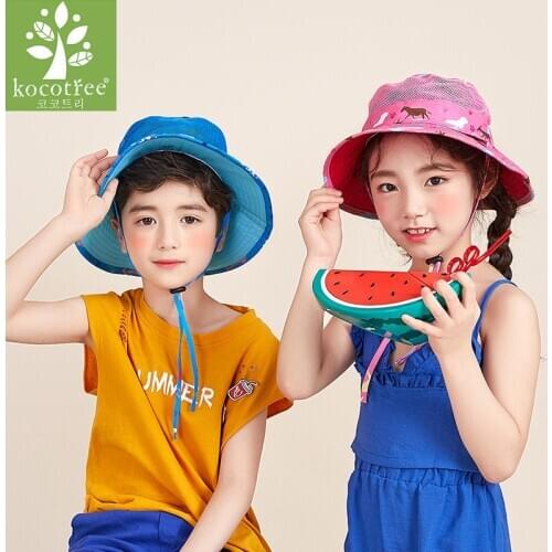 Light shading girl and boy summer breathable sunshine big brim children cap