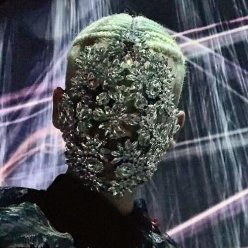 Crystal Flower Full Face Masks Luxury Designer Womens Face Chain Jewelry Carnival Rhinestone Mask Fashion Party Wedding Gifts