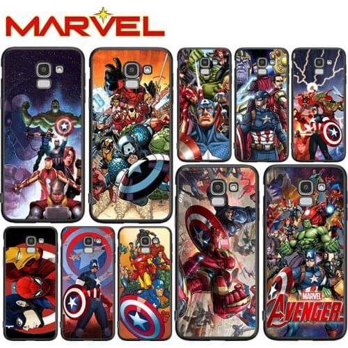Marvel Avengers for Samsung Galaxy J2 J3 J4 Core J5 J6 J7 J8 Prime duo Plus 2018 2017 2016 Soft Black Phone Cover