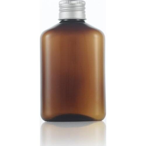 New arrival 50pcs 125ML Brown Plastic Bottle With silver aluminum Cover,125CC toner water Sub-bottling ,Empty Cosmetic Container