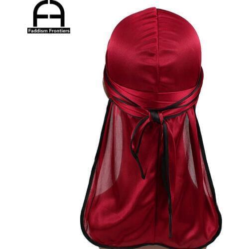 New Fashion Mens Satin Durags Biker Headwear Skull Cap Bandana Men Silky Durag Doo Rag Turban Hat Headband Hair Accessories