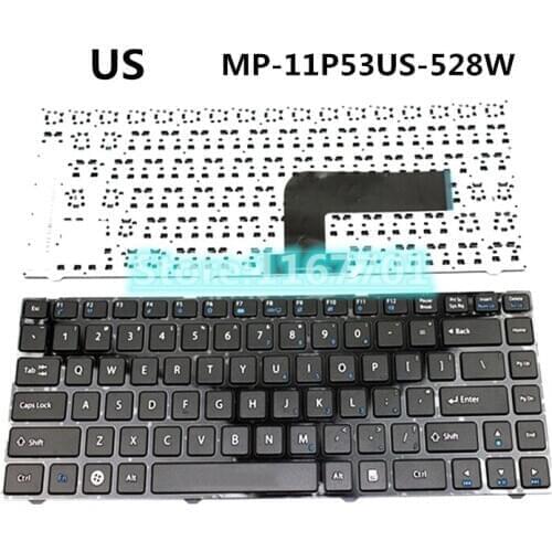 New org Laptop US RU Keyboard for MP-11P53SU-5281 12H142502014M MP-11P53US-528W 12K001102450M MP-11P53US-528 MP-11P53U4-5281W
