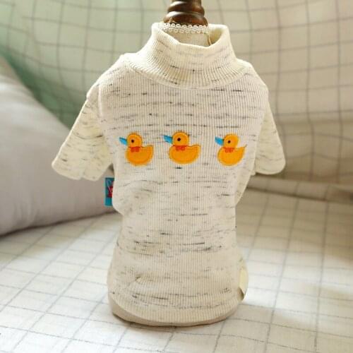 Pet Dog Clothes Teddy Schnauzer Pomeranian Chihuahua Bichon Dog Cute Clothes Little Yellow Duck Bottoming Shirt