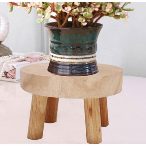 Indoor Plant Stand Solid Wood Mini Flowerpot Stand Solid Wood Stool Wooden Flowerpot Holder