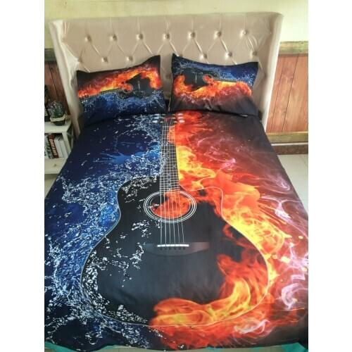 Guitar Pattern 3D Printing Home Bedding Worsted Quilt Cover Bedding Winter Full King Size Single Queen Bed Cover