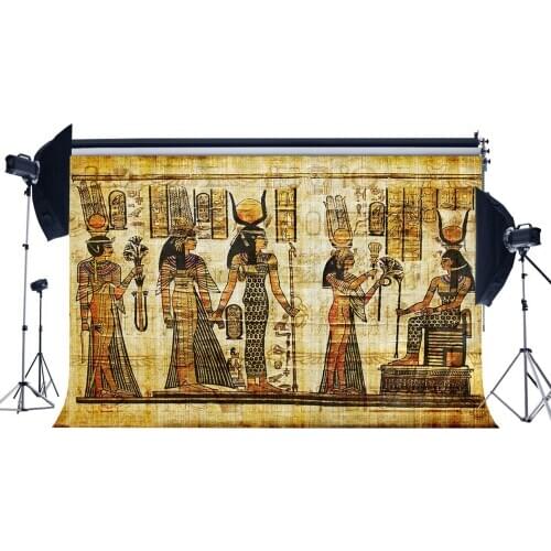 Shabby Egypt Backdrop Old Egyptian Mural Painting Backdrops Ancient Pharaoh and Hieroglyphics Photography Background