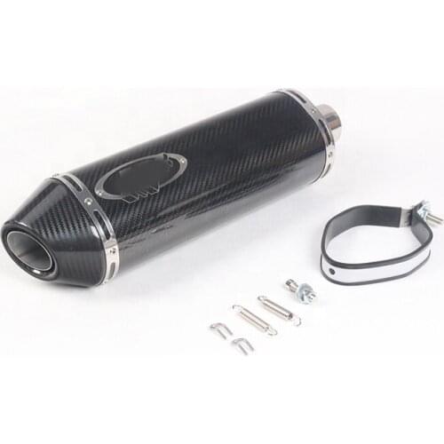 REALZION Motorcycle Racing 51mm Exhaust Muffler Carbon Fiber Modified Pipe Length 465MM For Universal
