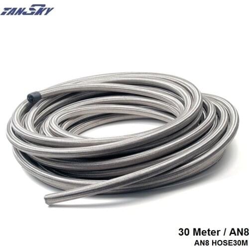 AN 8 30meter Stainless Steel Braided hoses Fuel Oil Line Hose track drift racing TK-AN8 HOSE30M