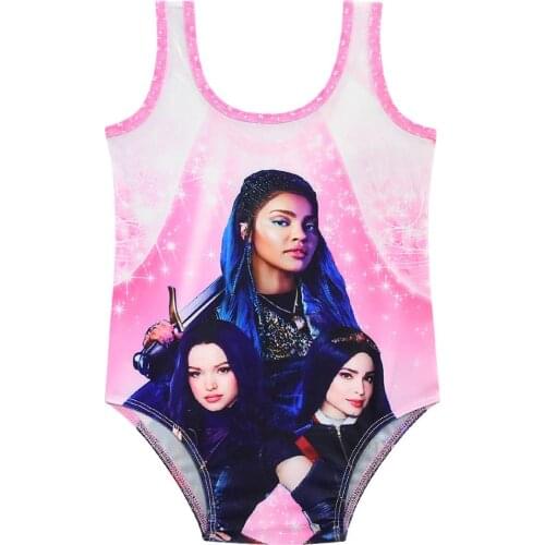 New Descendants 3 Baby Girls Swimwear Kids Baby Girls Fashion Print One Piece Swimsuit Swimwear Swimsuit Children Bathing Suit