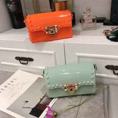 Women Jelly Bag Casual Crossbody Bags Ladies Phone Orange Purse Shoulder Messenger Bags Luxury Designer PVC Mini Package